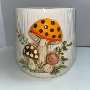 Vintage 1978 Sears & Roebuck 6 ”große Keramik fröhliche Pilz-Keksdose - ohne Deckel