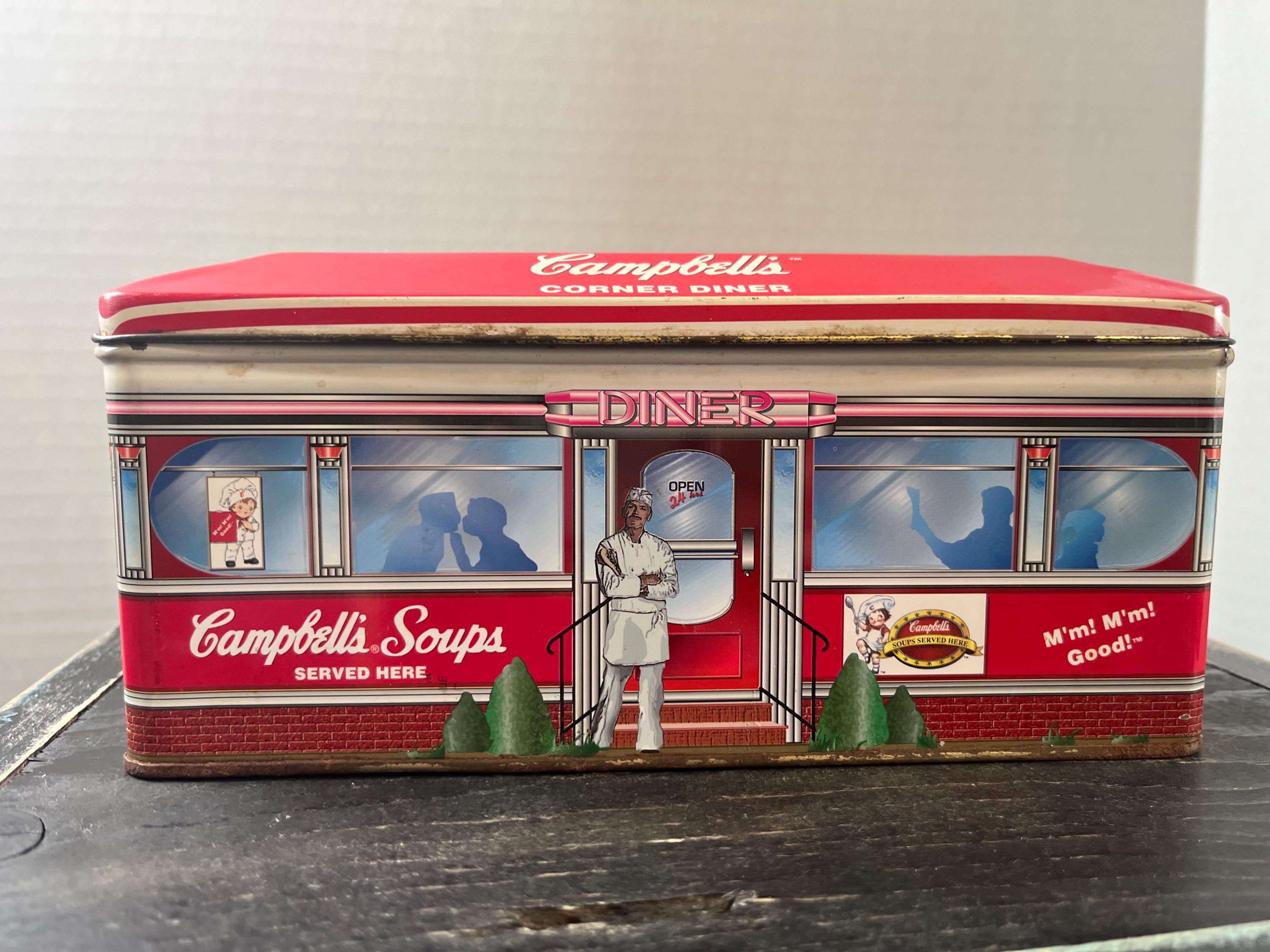 Vintage Campbell's Corner Diner Tin - Cracker Tin - M'm! M'm! Good!