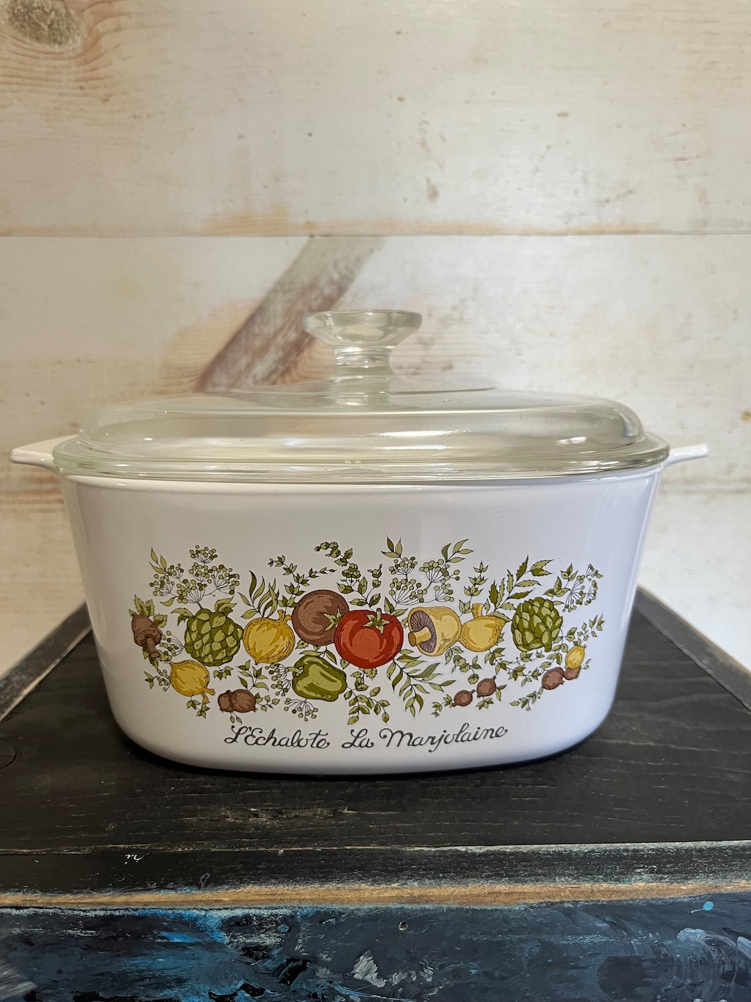 Vintage Pyroflam Casserole Dish - L'Echalote La Marjolaine 4L