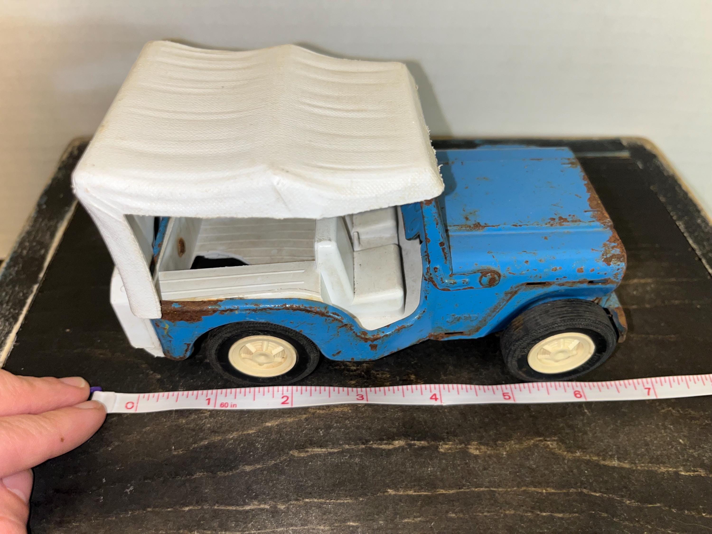 Vintage 1960s Tonka Blue Jeep Dispatcher With Fold-down
