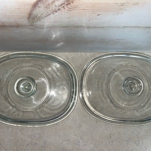 Pyrex clear glass lid only, Ribbed, Oval F12C