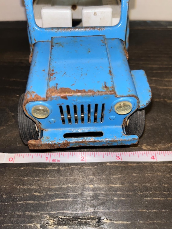 Vintage 1960s Tonka Blue Jeep Dispatcher With Fold-down