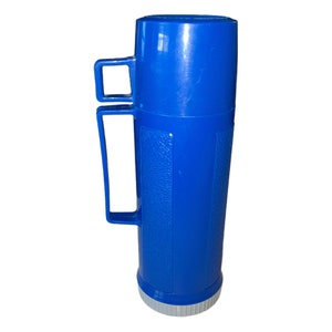 Vintage 1970er Jahre Blue Thermos 1 Quart | Campinggeschirr | Reisebecher | To Go Becher | Thermobecher | MCM | Naturbursche
