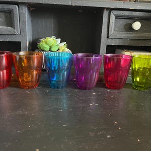Vintage Colorful Bormioli Rocco Flashed Tumbler Glasses | Juice cups | Made in Italy | Rare