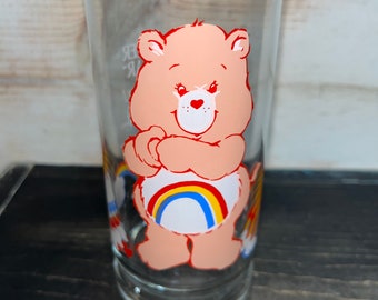 Bicchieri Care Bear in edizione limitata Vtg anni &#39;80 / Funshine / Tenderheart / Cheer / Grumpy / Soda glass / Tazze promozionali Pizza Hut / serie da collezione