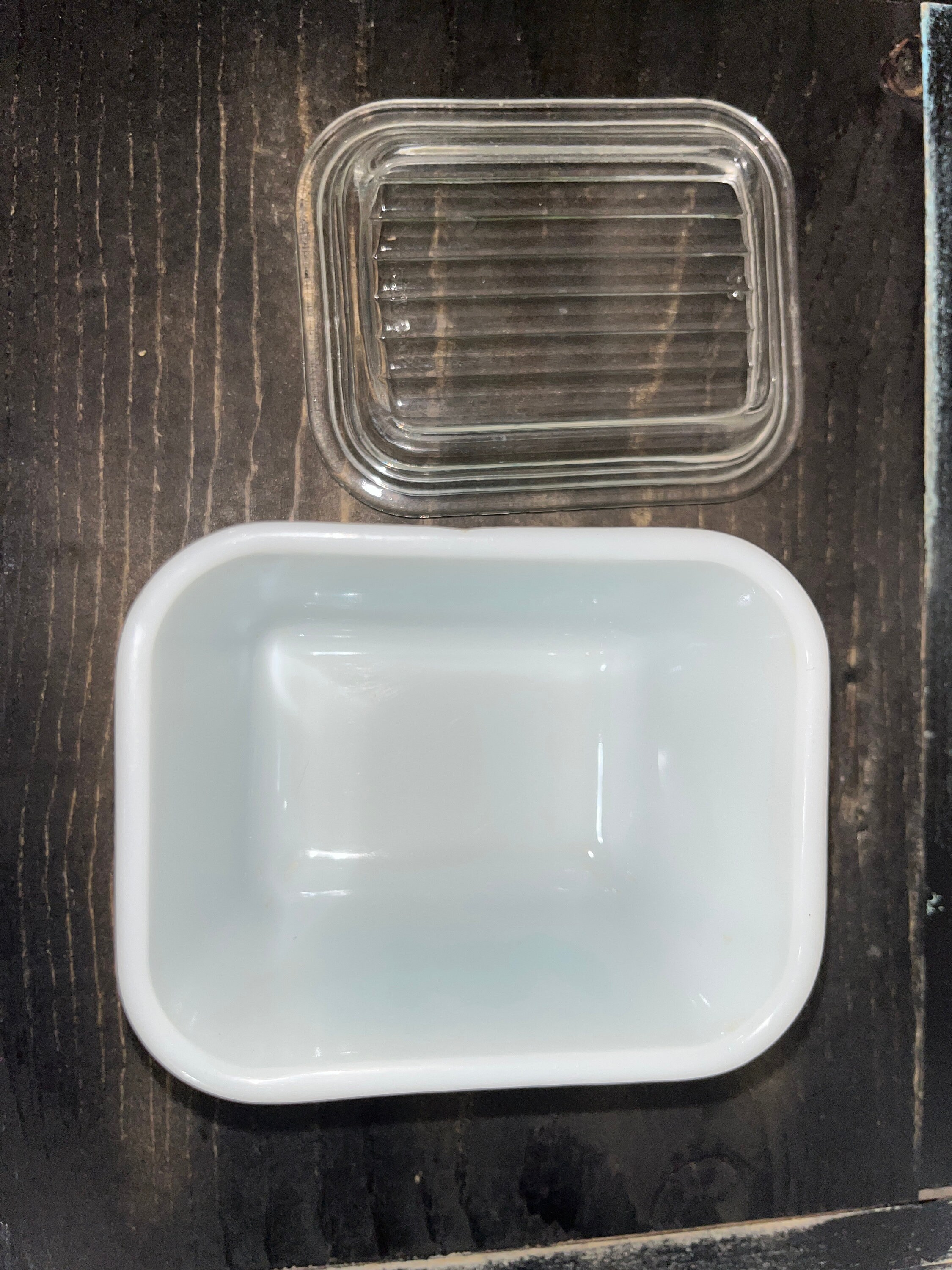 ヴィンテージ パイレックス アーミッシュ バタープリント柄 冷蔵庫用皿