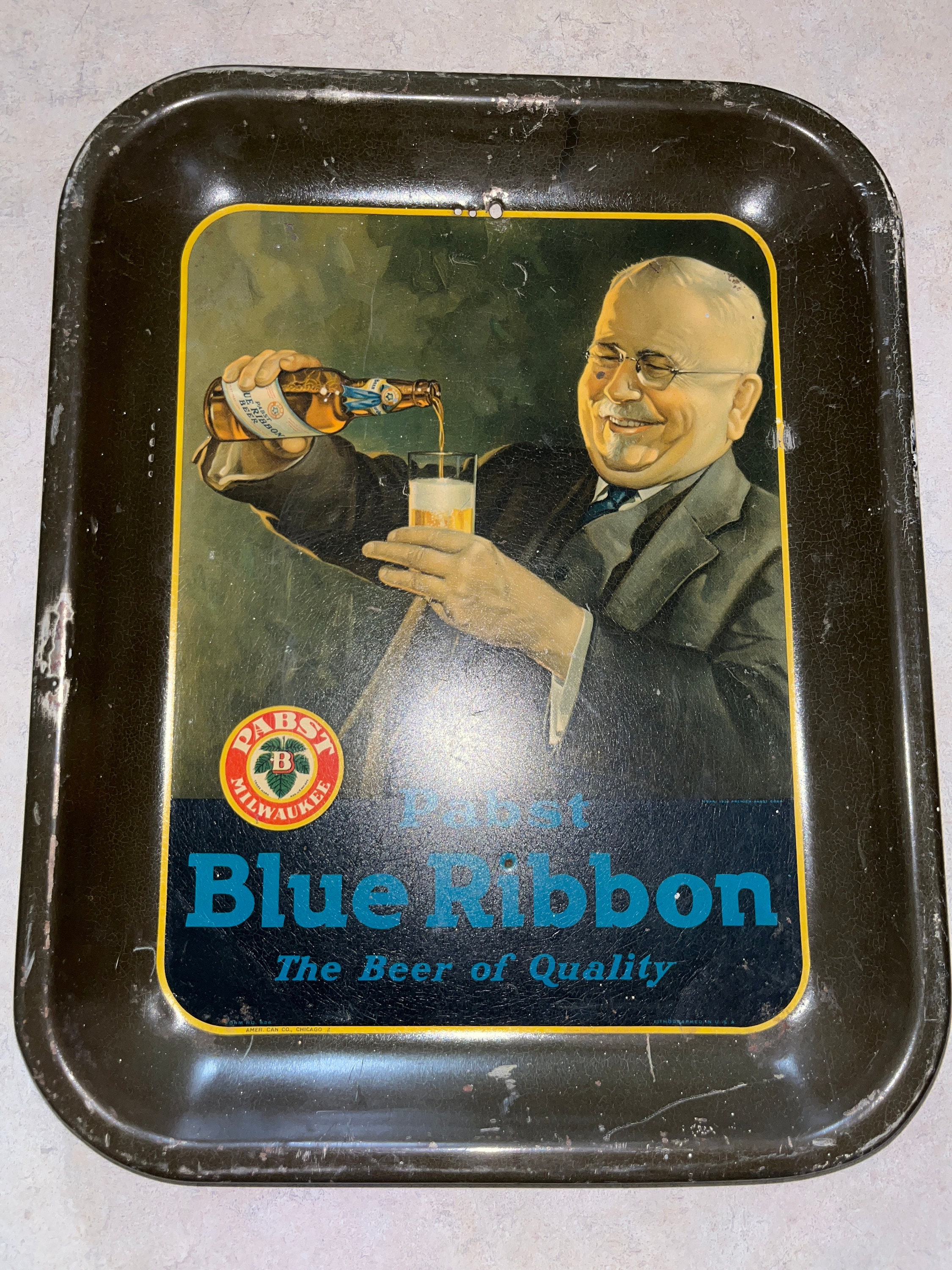 ヴィンテージ vintage サービングトレイ パブストブルーリボンビール ヴィンテージ vintage サービングトレイ パブストブルーリボンビール