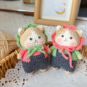 Süße Katze Schlüsselbund PDF Muster häkeln, Kätzchen Amigurumi PDF Muster häkeln, niedliches Tier häkeln, Katze häkeln Muster, Tier Geschenk häkeln