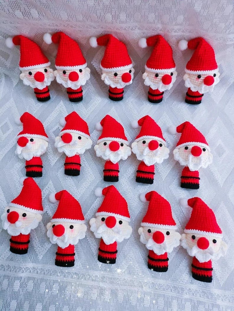 Crochet Santa Finger Puppet PDF Pattern - Fun Holiday Play Toy for Kids ...