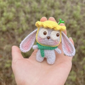 Funny Rabbit Crochet PDF English Pattern, Crochet Bunny Amigurumi PDF Pattern, Cute Hanger Pattern Tutorial, Funny Keychain Crochet Pattern