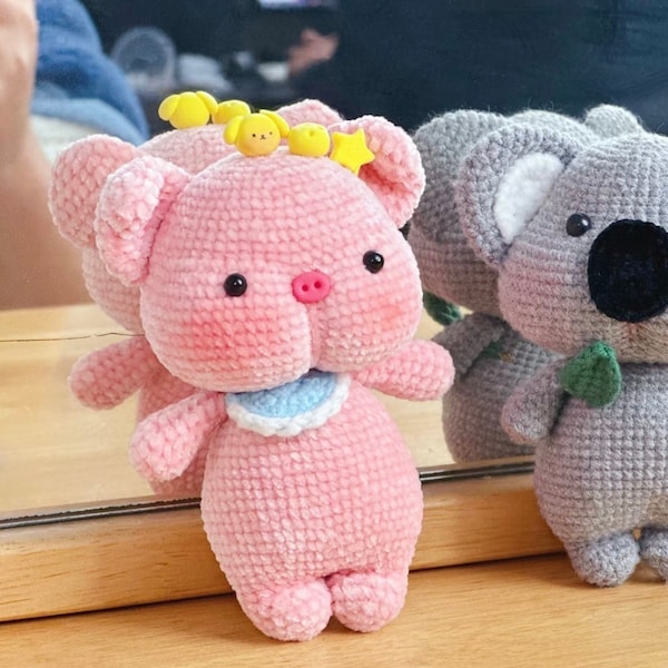 Cute Pink Pig Crochet PDF Pattern, Crochet Pig Amigurumi PDF Pattern, Crochet Cute Animal, Pink Pig Crochet Pattern, Crochet Animal Gift