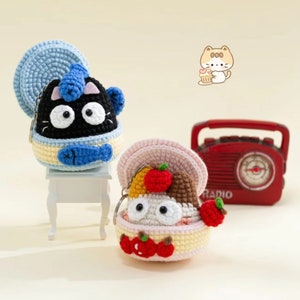 Paar Box Katze PDF Häkelanleitung, Valentinstag Geschenk, Häkelkatze Amigurumi PDF Muster, Süße Kitty häkeln, Bauernhof Tier Geschenk häkeln