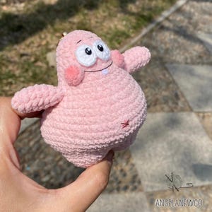 Pink Starfish Cute Crochet PDF Pattern, Low sew Crochet Cute Plushie Character Amigurumi Tutorial, Funny Starfish Cartoon Crochet Pattern