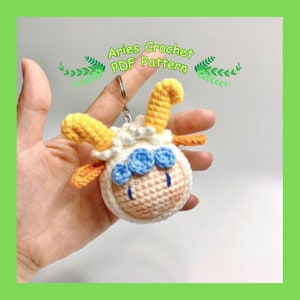 Wzór na szydełkową lalkę zodiakalną Barana, Wzór szydełkowy na 12 znaków zodiaku, Wzór PDF Amigurumi w języku angielskim, Wzór szydełkowy w języku angielskim