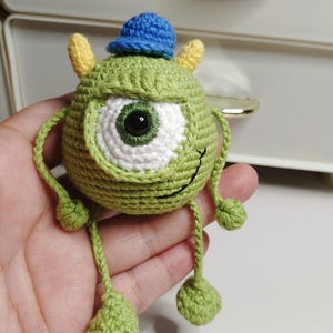 One-eyed Monster Crochet Pattern, Cute Crochet Green Monster Amigurumi PDF Tutorial, Funny Animal Crochet Halloween Decoration
