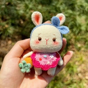Crochet Bunny Wear Bib PDF Pattern, Crochet Bunny Amigurumi PDF Pattern, Crochet Cute Animal, Rabbit Crochet Pattern, Crochet Animal Gift
