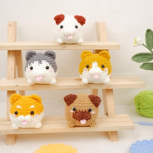 No sew Crochet: Puppy PDF Pattern, Beginner Friendly Bundle 5in1 Crochet Puppy, Easy Crochet Cute Loaf Dog Pattern, Cute Animal Crochet