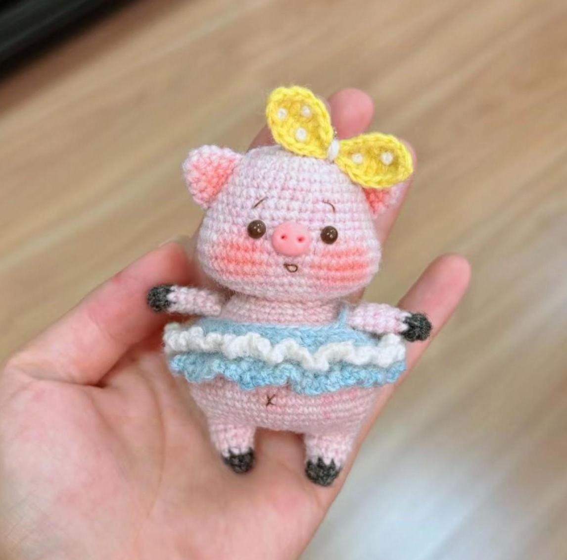 Crochet Pretty Ballet Pig PDF Pattern, Crochet Adorable Pig Amigurumi Pattern, Crochet Cute Animal Gift, Handmade Keychain Pattern