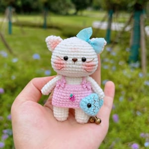 Crochet Adorable Kitty Keychain PDF Pattern, Crochet Cat Keychain, Loaf Cat Crochet, Adorable Kitten Pattern, Cute Plushies Kitty Gift