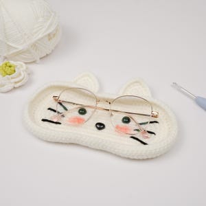 Portaocchiali a forma di gatto all'uncinetto, schema PDF, portaocchiali a forma di gatto a basso cucito, adatto ai principianti, portaocchiali a forma di gattino carino amigurumi all'uncinetto