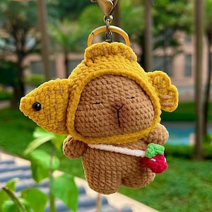 Capybara trägt Fischhut Häkelanleitung, Plushie Pattern, Cute Capybara Crochet, No Sew Amigurumi Häkelanleitungen, PDF Häkelanleitung