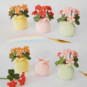 Schema PDF per un grazioso piccolo vaso di fiori all'uncinetto, schema PDF per un grazioso vaso di fiori all'uncinetto, schema PDF per un grazioso vaso di fiori all'uncinetto, schema all'uncinetto senza cuciture, grazioso vaso di fiori, regalo all'uncinetto