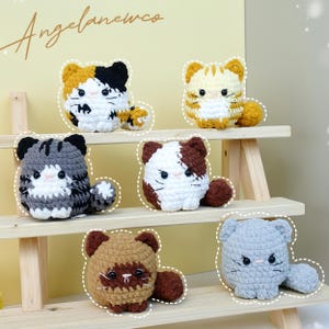 Crochet Cat No sew Bundle 6in1 PDF Pattern, Crochet Cat for Beginners, Loaf Cat Crochet, Adorable Kitten Pattern, Cute Plushies Kitty