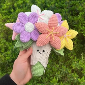 Hübsches Häkelblumenstrauß-Muster, Häkelanleitung ohne nähen, hübsches Blumenstrauß häkeln, Häkelblumenmuster, häkeln Sie das hängende Geschenk für Freundin
