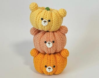 ハロウィンかぼちゃのクマのかぎ針編みパターン、ハロウィン用の