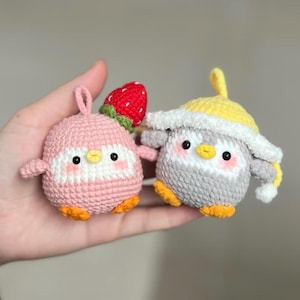 Crochet Mini Penguin PDF Pattern, Cute Animal Crochet, Low sew Crochet Penguin Amigurumi English Tutorial, Round Penguin Keychain Crochet