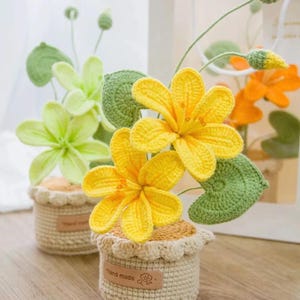 Schema PDF per vaso di fiori di giglio all'uncinetto, schema PDF per vaso di fiori di giglio all'uncinetto Amigurumi, schema all'uncinetto senza cuciture, regalo di fiori all'uncinetto, bellissimo vaso di giglio