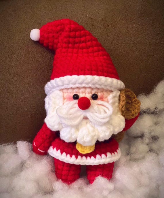 Crochet Mini Santa Claus Keychain PDF Pattern, Christmas Tree Ornament, Xmas Decoration Pattern, Crochet Santa Claus, Handmade Xmas Gift