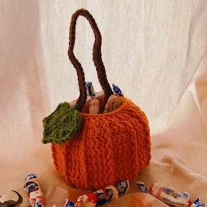 Kürbis gehäkelte Tasche PDF Muster, gehäkelte Umhängetasche, einzigartige Kürbis Schultertasche Muster, Halloween gehäkelte Tasche Muster