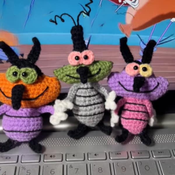 Crochet Funny Cartoon Cockroaches, No-sew Crochet Pattern, Crochet PDF Pattern, Crochet Cockroaches Amigurumi PDF Pattern, Crochet Hanging