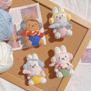 Crochet Mini Bunny Keychain PDF Pattern, Crochet Bunny Amigurumi PDF Tutorial, Crochet Cute Animal, Low sew Crochet English Pattern
