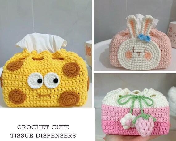 Crochet Cute Tissue Dispensers PDF Pattern, No-sew Crochet Pattern, Cheese Amigurumi PDF Pattern, Tissue Dispenser Crochet Cute Home Decor
