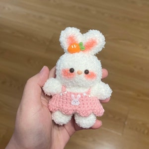 Cute Fluffy Bunny Crochet PDF Pattern, Crochet Bunny Amigurumi PDF Pattern, Crochet Cute Animal, Rabbit Crochet Pattern, Crochet Animal Gift