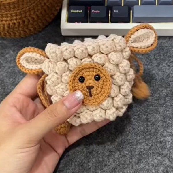 Mini Bag Crochet Pattern, Cute Pouch Handmade, Crochet Sheep Mini Bag, PDF Amigurumi Pattern English, Crochet Pattern In English Language