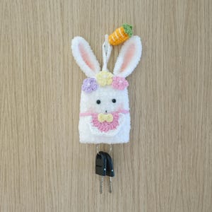 Bunny Key Holder Crochet PDF Pattern, Beginner Friendly Cute Crochet, Amigurumi Bunny Keychain Tutorial - Crochet Cute Animals Key Holder
