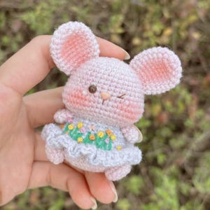 Cute Princess Mouse Crochet PDF Pattern, Cute Crochet Mouse Amigurumi Tutorial, Crochet Cute Animal, Mini Mouse Crochet Pattern