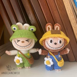 Labubu Crochet PDF Pattern, Cute Smiling Bunny Crochet Amigurumi Tutorial, Crochet Creepy Bunny Plushie Pattern, Cute Animal Crochet