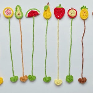 Crochet Fruit Bookmark PDF Pattern, No-sew Crochet Pattern, Bookmark Amigurumi PDF Pattern, Cute School Supplies, Crochet Cute Bookmark