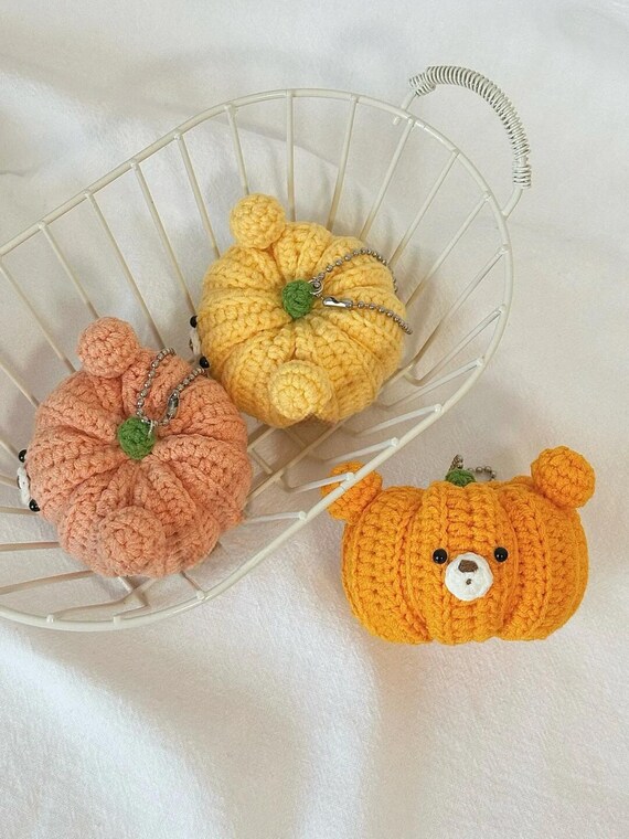 ハロウィンかぼちゃのクマのかぎ針編みパターン、ハロウィン用の