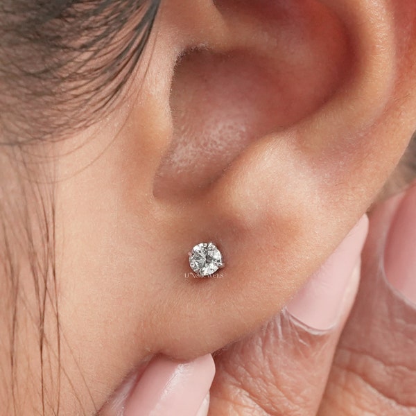 Eco Friendly .2CT Round Diamond Stud Earrings | Color EF | Clarity VS  | 14 kt | Lab Grown