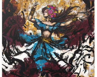 Baile de la Flor Caribeña - Essence of Puerto Rican Festivity Satin Posters (210gsm)