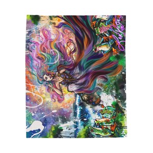Vibrant Velveteen Plush Blanket | Cozy Art Blanket, Colorful Throw, Warm Home Decor, Gift for Her, Festival Blanket