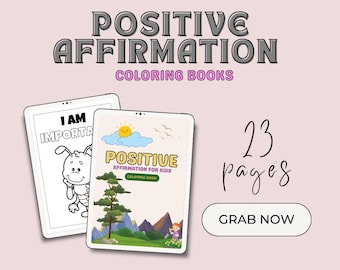 Kids Positive Affirmations Coloring Book | Self-Love, Mindfulness (Digital Download)
