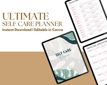Zelfzorgplanner | Canva-sjabloon Skincare Habit Tracker (digitale download)