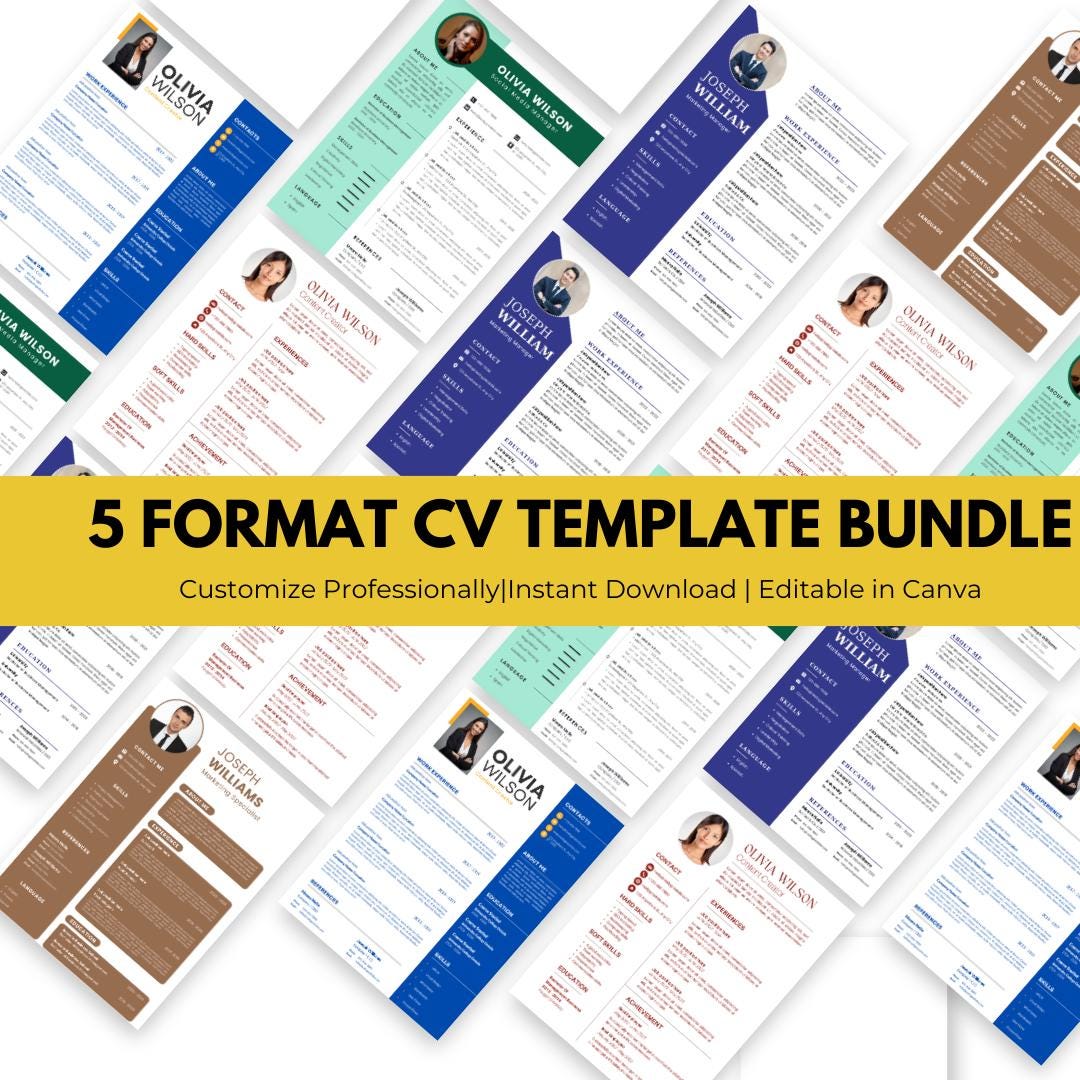 Customizable Modern CV TEMPLATE | Editable Professional Resume | CV ...