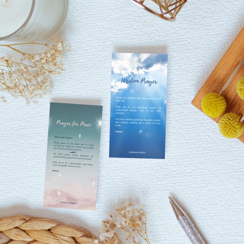 Inspirational Prayer Cards | Editable Christian Prayer Templates | PLR ...